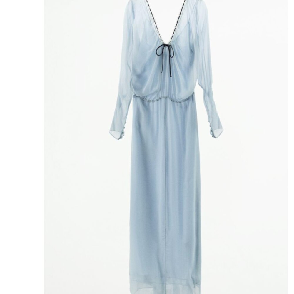 Zara long lace lingerie sheer dress